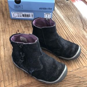 Stride Rite Zoe Bootie in Black Sparkle.